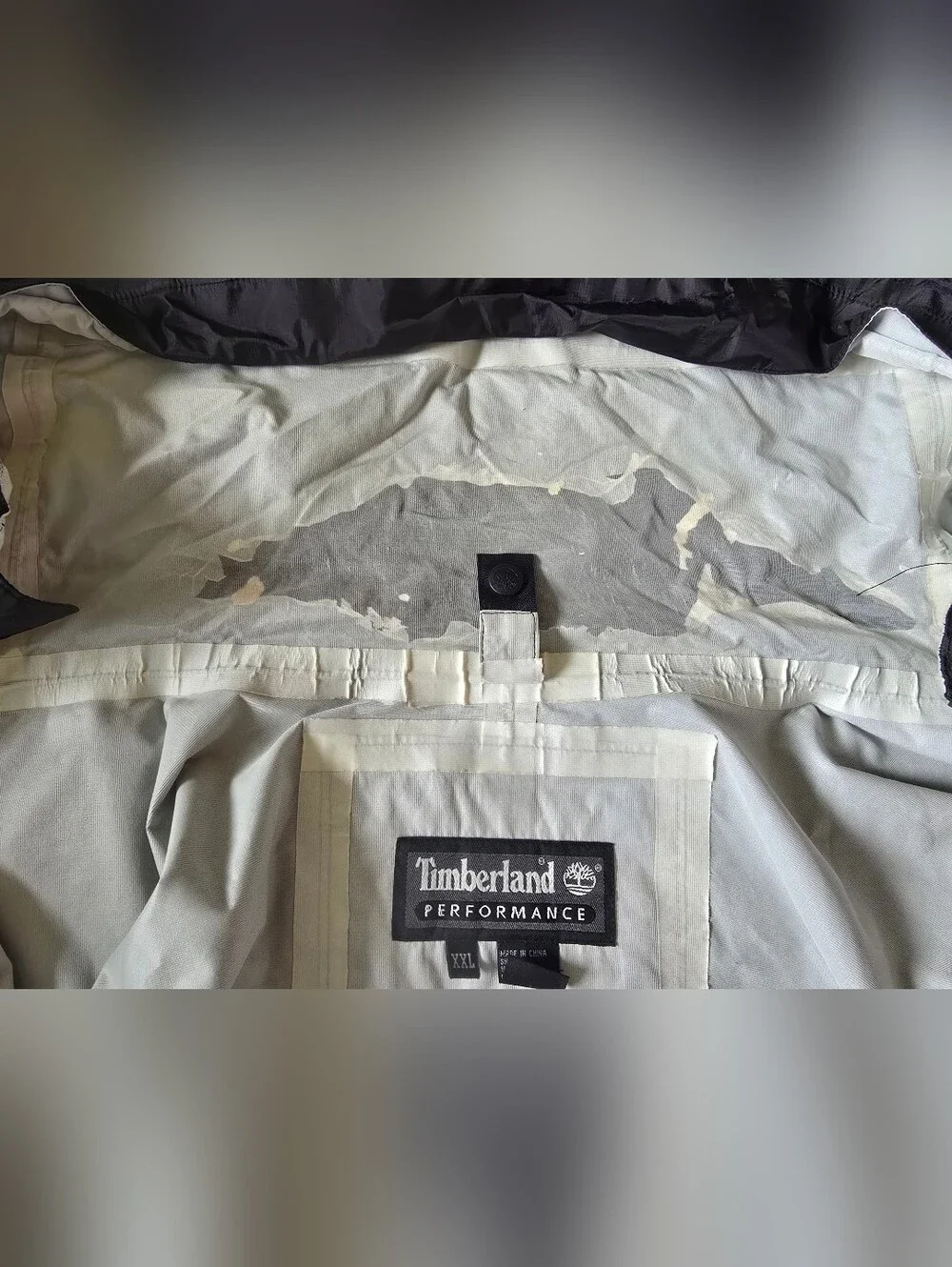 Vintage 1990s Timberland Performance Hooded Rain Jacket - Black Shell Mens size